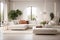Elegant Simplicity: White Living Room for Zoom Background