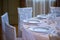 Elegant sitting arrangement at a fine dining restaurant or formal event