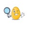 Elegant and Smart golden egg Detective cartoon design concept