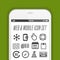 Elegant smartphone with icons, applications. Mobile phone realistic vector design