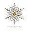 Elegant snowflake poster, winter icon, Merry Christmas greeting card