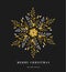 Elegant snowflake poster, winter icon, Merry Christmas greeting card