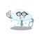 An elegant snowy cloud Businessman mascot design wearing glasses and tie