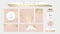 Elegant social media trendy chic gold pink blush banner templates