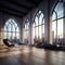 elegant and spacious Gothic interior showcases the grandeur of a historic cathedral, featuring high ceilings, majestic arches