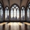 elegant and spacious Gothic interior showcases the grandeur of a historic cathedral, featuring high ceilings, majestic arches