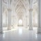 elegant and spacious Gothic interior showcases the grandeur of a historic cathedral, featuring high ceilings, majestic arches