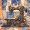 Elegant Steampunk Sewing Machine - Vintage Charm