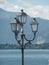 Elegant street lamps in Laveno, Lake Maggiore, Italy