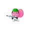 An elegant streptococcus pyogenes Army mascot design style using automatic gun