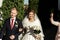 elegant stylish bride and groom getting blessed by family, wedding day in Lviv