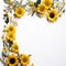 Elegant Sunflower Border Framed Artistry