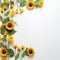 Elegant Sunflower Frame Crisp Copy Area