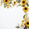 Elegant Sunflower Frame Crisp Copy Area