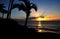 Elegant sunset with amazing rays in Maui Hawaii