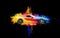 Elegant super sports car - abstract colorful illustration