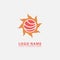 elegant sushi sun logo icon