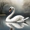 Elegant swan gliding on a tranquil lake