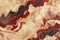 Elegant swirling patterns of red, brown, and beige invoking natural marble stone