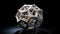 Elegant Symmetry: White Dodecahedron Against a Dramatic Dark Background