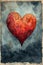 Elegant Symphony of Love, A Flourishing Red Heart Enveloped in Mesmerizing Black Swirls Created With Generative AI Technology