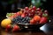 Elegant table arrangement featuring fresh fruits on a luxury plate