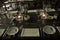 Elegant Table Set, Lighted Candles, White Folded Napkin - Modern Restaurant