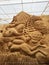 Elegant and tempted image of sand sculpture about acquarium lifes