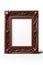 Elegant Thin Carved Mahogany Frame Isolated on White