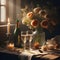 Elegant Toast: Three Glasses of Champagne on a Wooden Table