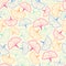 Elegant trendy seamless floral ditsy pattern design of Ginkgo biloba leaves. Trendy foliage repeating texture background