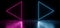 Elegant Triangle Play Buttons Arrows Shaped Neon Fluorescent Retro Laser Led Show Stage Vibrant Blue Purple Glowing Lights In