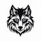 Elegant Tribal Wolf Head Logo - Bold Stencil Design