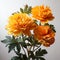 Elegant Trio Of Orange Flowers In A Post-processed Vase