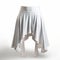 Elegant Troubadour Style Women\\\'s White Asymmetrical Skirt