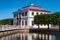 The elegant two-story palace of Dvorets Marli, located at the border of the western part of the Lower park at the Summer palace