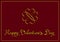 Elegant Valentine\\\'s card: a flower of golden intertwined hearts and the inscription on a burgundy background