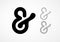 Elegant vector ampersand on light background