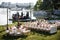 An elegant venue for an open air wedding party