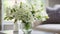 Elegant Verbena Arrangement: Blooming Lilies For Purity And Serenity