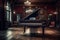 Elegant Vintage Grand Piano in Luxurious Living Room. Elegant classical music background. AI generated