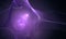 Elegant violet 3d fluid with glow, curls and swirls in deep dark space.