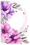 Elegant Violet and White Watercolor Mother\\\'s Day Greeting Card Frame on White Background.