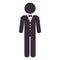 elegant waiter character icon