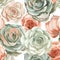 Elegant Watercolor Floral Pattern with Pastel Roses