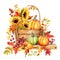 Elegant Watercolor Hello Fall Clipart Collection