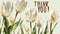 Elegant Watercolor Tulips with Thank You Message