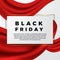 Elegant wave red ribbon for black friday luxury opening sale offer banner