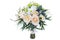 Elegant Wedding Bouquet of flowers isolated on white background. large bouquet of multicolored flowers of different species.