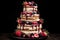 Elegant Wedding Cake adorned with Fresh Strawberries, Blackberries, and Raspberries